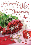 This anniversary card design feels like a romantic moment paused in time, the kind a couple in Upminster might share after a special dinner at home. A lush spray of red roses sweeps diagonally across the image, their velvety petals richly shaded from deep ruby at the centre to softer highlights along the edges, as if caught by early evening light streaming through a nearby window. Between the blooms, delicate greenery peeks through, fine stems and leaves softening the intensity of the red and adding a sense of movement, as though the flowers have just been gently placed down. Beneath this floral cascade lies a softly shimmering surface, reflecting a hint of the roses' colour like polished glass or satin. Resting here is a heart-shaped locket, its metallic finish glinting subtly, alongside dainty pearls and tiny jewel-like embellishments that catch the light in scattered points, reminiscent of streetlights along Corbets Tey Road after dusk. A neatly folded envelope lies to one side, inviting the thought of lovingly chosen words hidden within. The background is awash with passionate reds and gentle blush tones, interspersed with sparkling hearts that dance across the scene. A single butterfly motif hovers nearby, its wings lightly outspread, suggesting the flutter of excitement that still lingers, even after years together. The overall atmosphere is dreamy and intimate, like a quiet anniversary evening at home in Upminster, with every rose, keepsake, and glimmering accent combining to celebrate shared memories, renewed promises, and the enduring warmth between two soulmates.