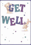Overflowing with bright optimism, this get well card is a heartwarming vision straight from Upminster's friendly corners. Two loveable characters-a teddy bear and a playful puppy-are at the heart of the design, each joyfully interacting with oversized, colourful letters that spell out 'Get Well.' Bold indigo and refreshing teal hues in the text pop against a soft cream background, creating a gentle yet invigorating contrast. Star-shaped accents in blue and purple shades dazzle across the card, imparting a sense of hope and playful warmth. The illustrated fur on both friends appears wonderfully soft, suggesting the comfort of a cosy blanket or the caring touch of a local Upminster florist arranging a recovery bouquet. The entire composition radiates sincerity and empathy, making it more than just a get well card - it's an emotional embrace crafted to bring a smile, much like the thoughtful delivery of fresh flowers from Flowers Upminster to brighten someone's day in Harold Wood, North Ockendon, or anywhere across our welcoming community.